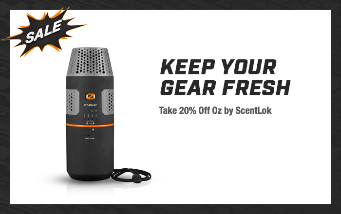 Keep your gear fresh. Take 20% off Oz by Scentlok