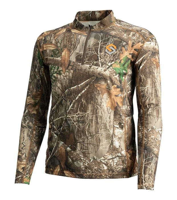 ★MUCENT★ JUG CAMO RAGLAN HALF T Long Sleeve Lightweight Tech Tee — Fletch Feather Camo