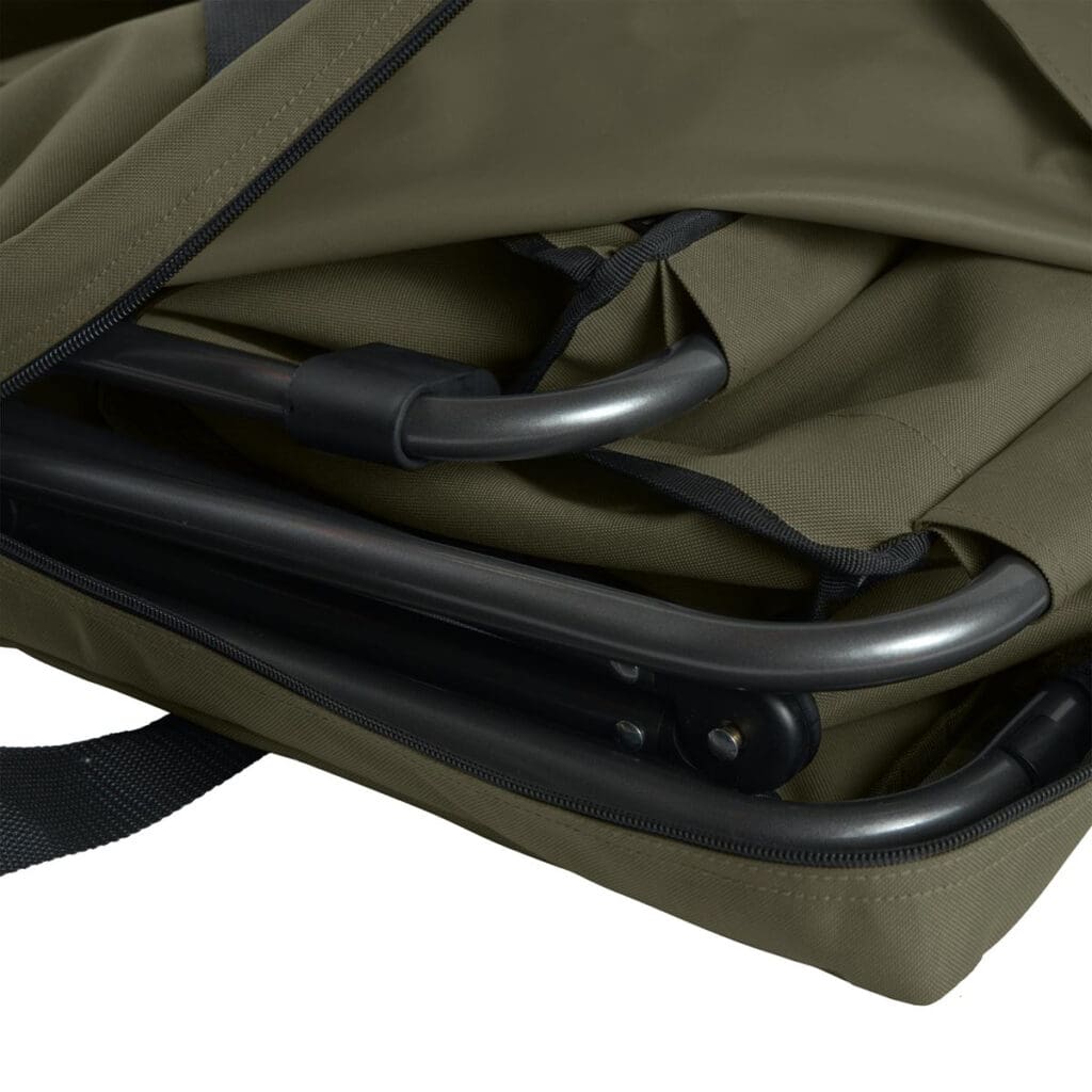 Foldable design with a double-X frame that securely locks in.