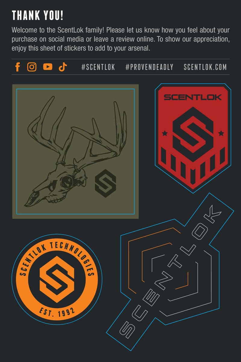 scentlok custom sticker sheet